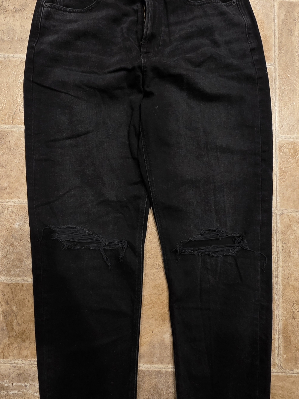 American Eagle Outfitters Black Skinny Jeans with Knee Rips